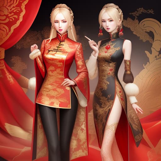  russian luxury outfit with elements of chinese outfit