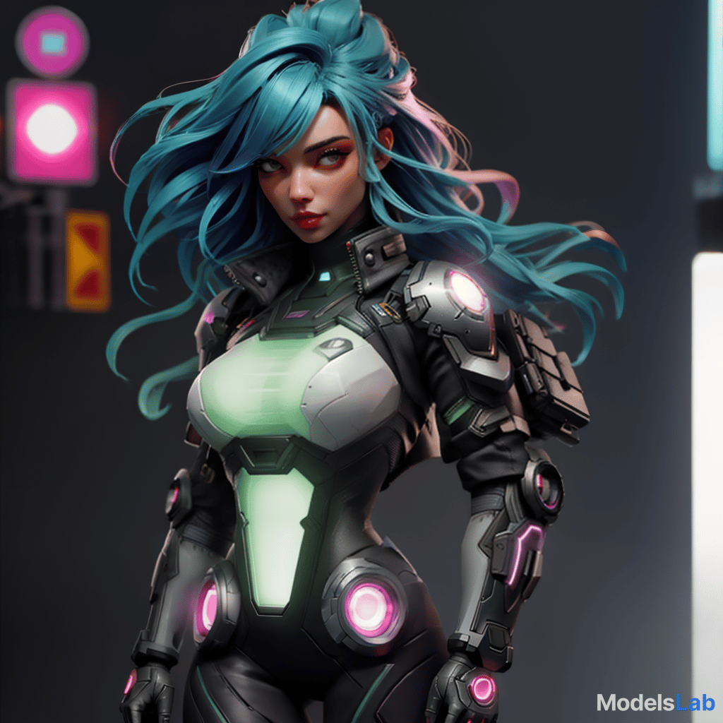  cyberpunk hero girl hyperrealistic, full body, detailed clothing, highly detailed, cinematic lighting, stunningly beautiful, intricate, sharp focus, f/1. 8, 85mm, (centered image composition), (professionally color graded), ((bright soft diffused light)), volumetric fog, trending on instagram, trending on tumblr, HDR 4K, 8K