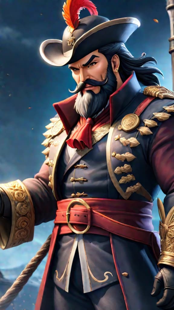  anime art: blackbeard's dark dark fruit nullifying other devil fruit powers in a mysterious and powerful depiction. hyperrealistic, full body, detailed clothing, highly detailed, cinematic lighting, stunningly beautiful, intricate, sharp focus, f/1. 8, 85mm, (centered image composition), (professionally color graded), ((bright soft diffused light)), volumetric fog, trending on instagram, trending on tumblr, HDR 4K, 8K