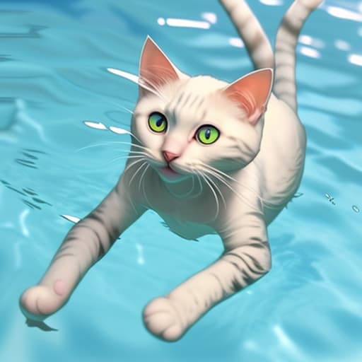  A cute cat swimming