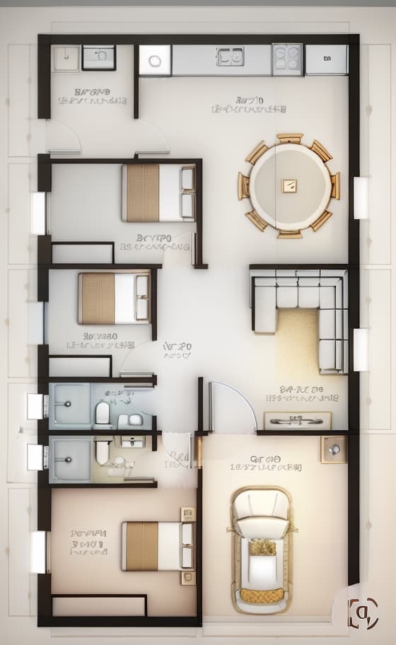  rendering floor plan of the apartment layout,top view,white background,masterpiece, kitchen, living room, bath room, bedroom, dinning, car, best quality, extremely detailed,best illustration, best shadow, <lora:lwpm v0.4p(1):0.9>, <lora:more details:1>