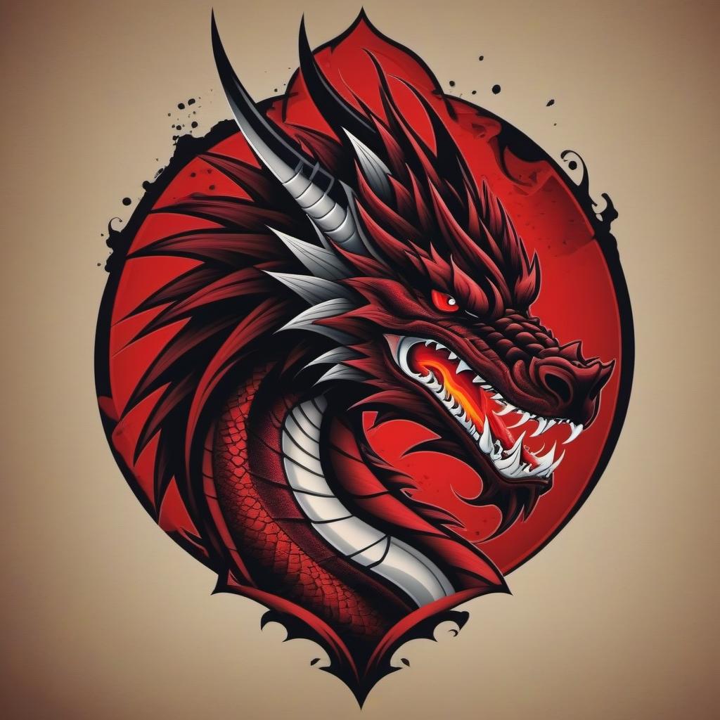  Red Fire Dragon Tattoo