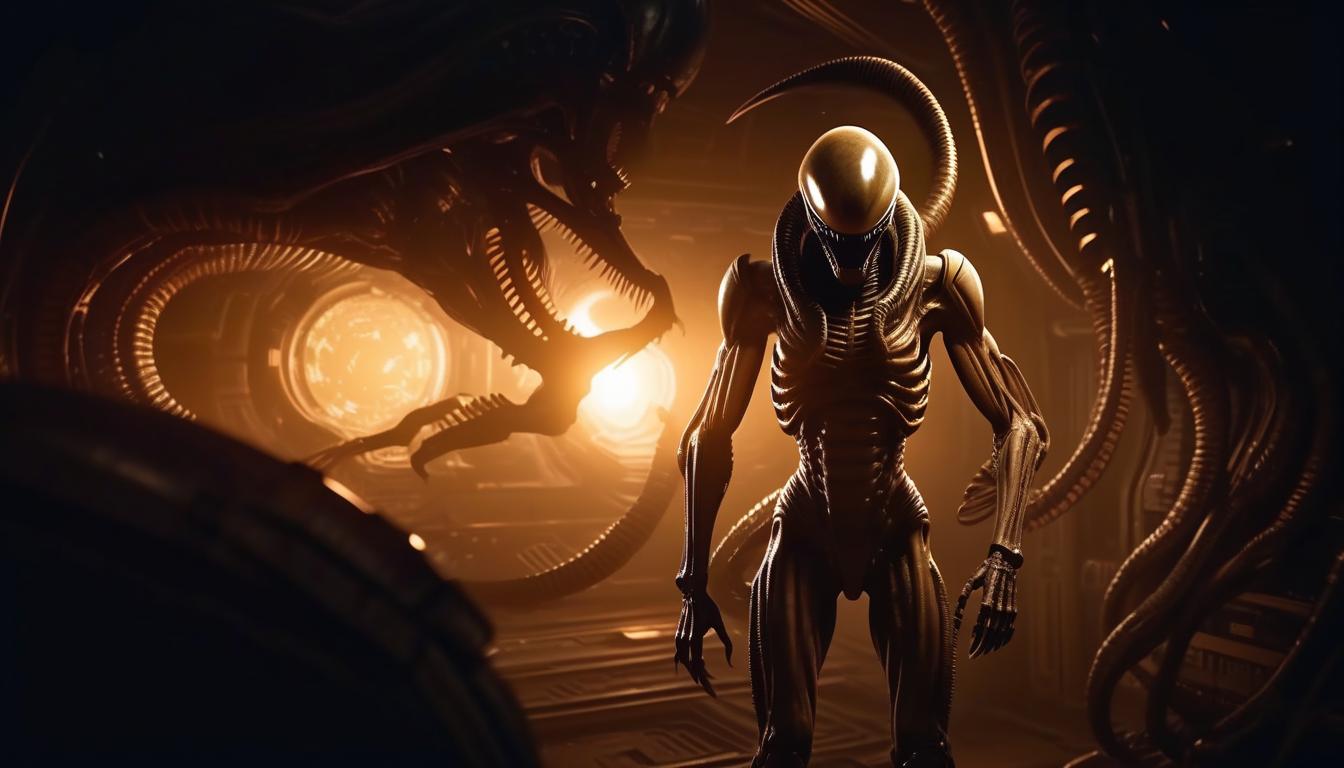  xenomorph, female, monster, space, realism, horror, bio, mechanics, ancient egypt