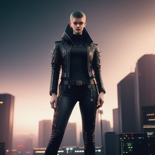  in mnml style vitalik buterin , in cyberpunk city on background , hd , hyperrealistic, full body, detailed clothing, highly detailed, cinematic lighting, stunningly beautiful, intricate, sharp focus, f/1. 8, 85mm, (centered image composition), (professionally color graded), ((bright soft diffused light)), volumetric fog, trending on instagram, trending on tumblr, HDR 4K, 8K