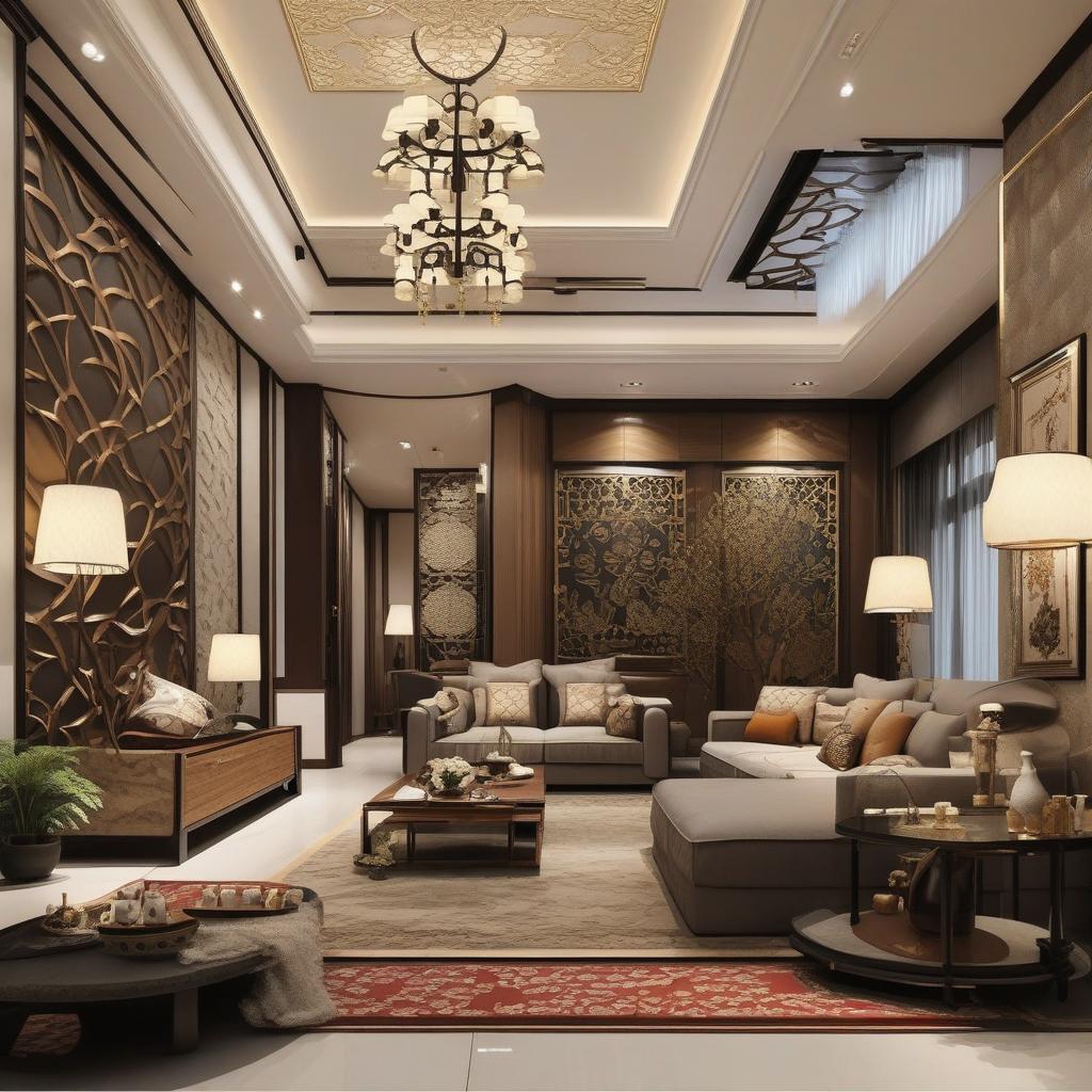  masterpiece, best quality,Japanese style living room with detailed interior decoration drawings,