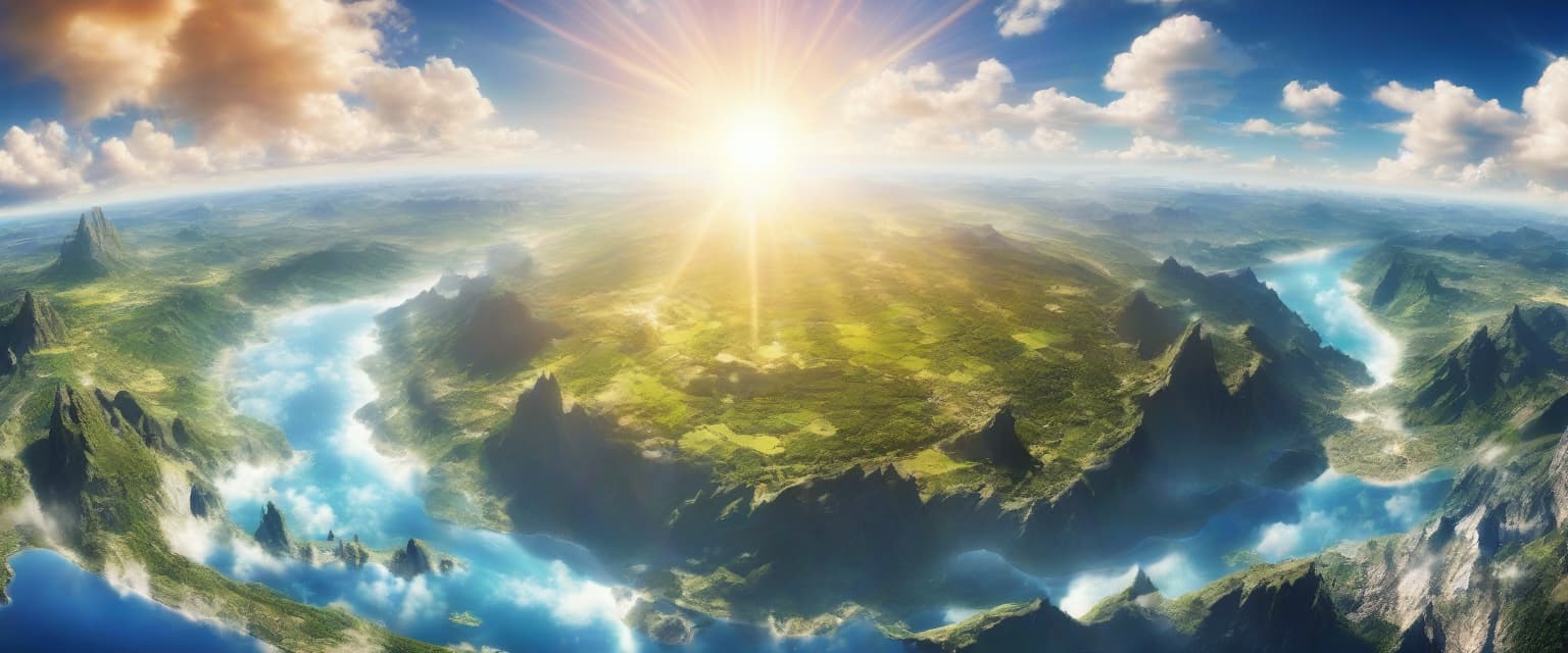  beautiful world with bright sun