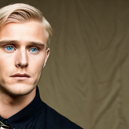 portrait+ style Danish queer TV actor blonde hunk dude face