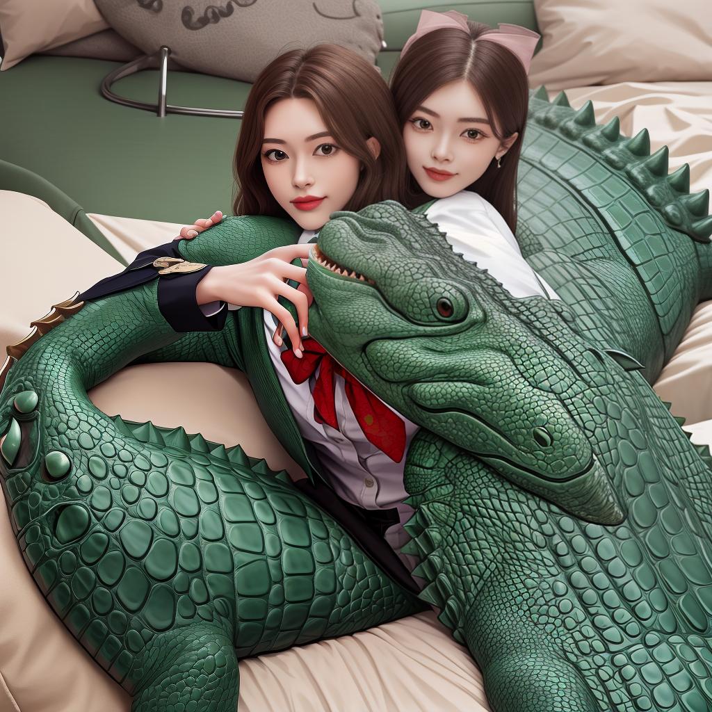  masterpiece, best quality, girl crocodile