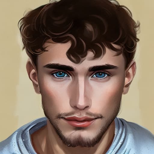 portrait+ style Russian queer blogger brunette hunk dude face