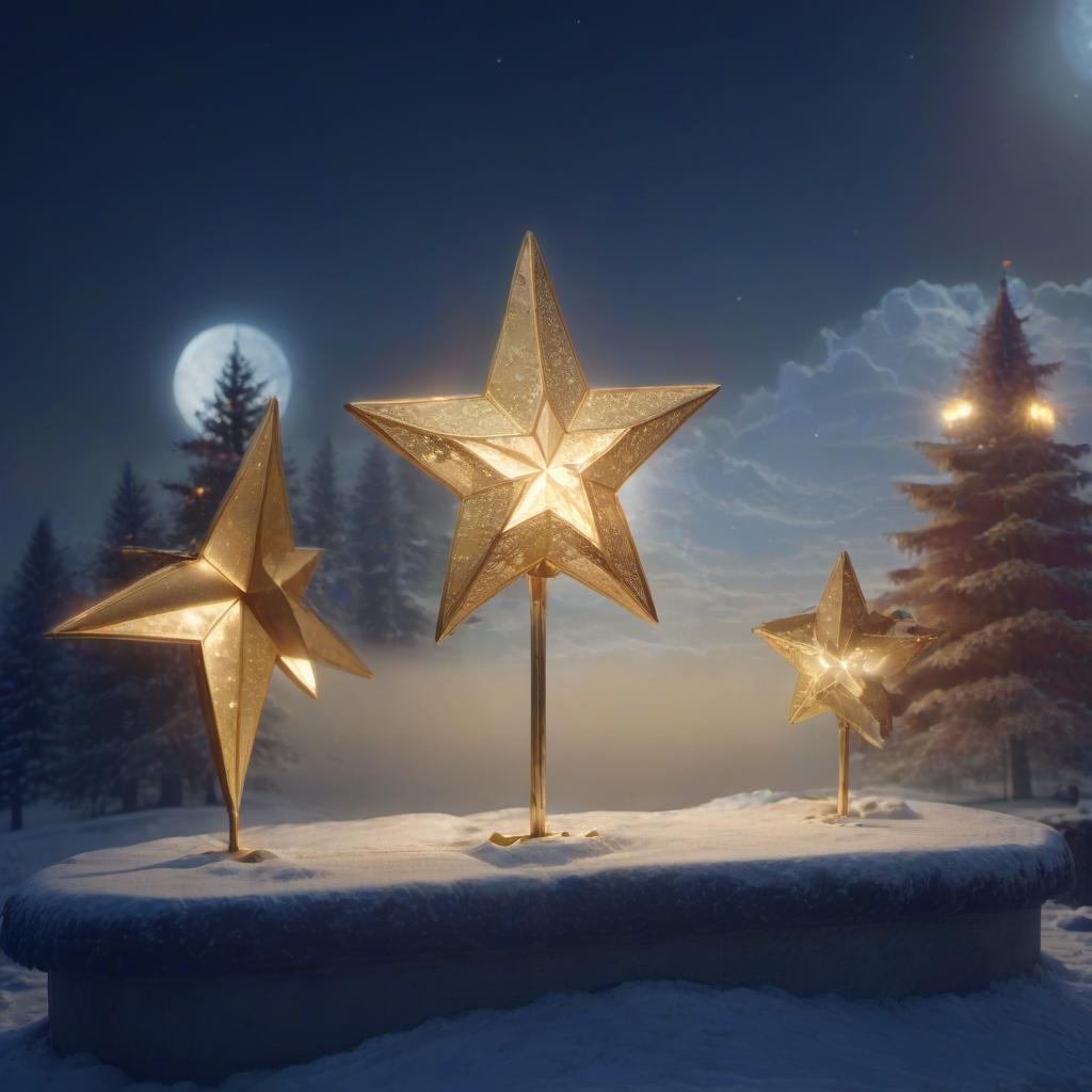  professional 3d model christmas star . octane render, highly detailed, volumetric, dramatic lighting, civitai