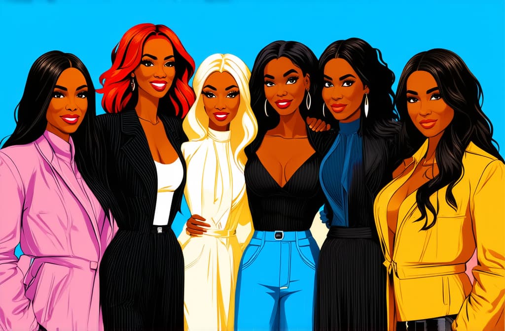  group of women. sisterhood concept. illustrations of women who stick together. style funky ar 3:2 {prompt}, maximum details