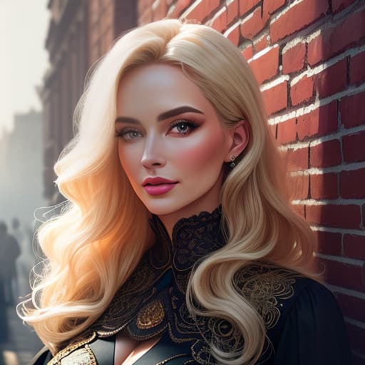  (masterpiece, top quality, best quality, official art, beautiful and aesthetic:1.2), (best quality,4k,8k,highres,masterpiece:1.2),ultra detailed,(realistic,photorealistic,photo realistic:1.37),beautiful detailed eyes,beautiful detailed lips,extremely detailed eyes and face,long eyelashes,curly flowing blonde hair,strong jawline,slim figure,perfectly symmetrical face,pale skin,rosette cheeks,picture perfect beauty,[european ],[hot ],[gorgeous ],[2 old woman],fashionably dressed,[european fashion],strikingly attractive woman,intense gaze,[guinness pint],subtle smile,cly,confident posture,posing in front of a vintage brick wall,mesmerizingly ,atmosphere lit by warm golden sunlight,effortlessly captivating presence hyperrealistic, full body, detailed clothing, highly detailed, cinematic lighting, stunningly beautiful, intricate, sharp focus, f/1. 8, 85mm, (centered image composition), (professionally color graded), ((bright soft diffused light)), volumetric fog, trending on instagram, trending on tumblr, HDR 4K, 8K