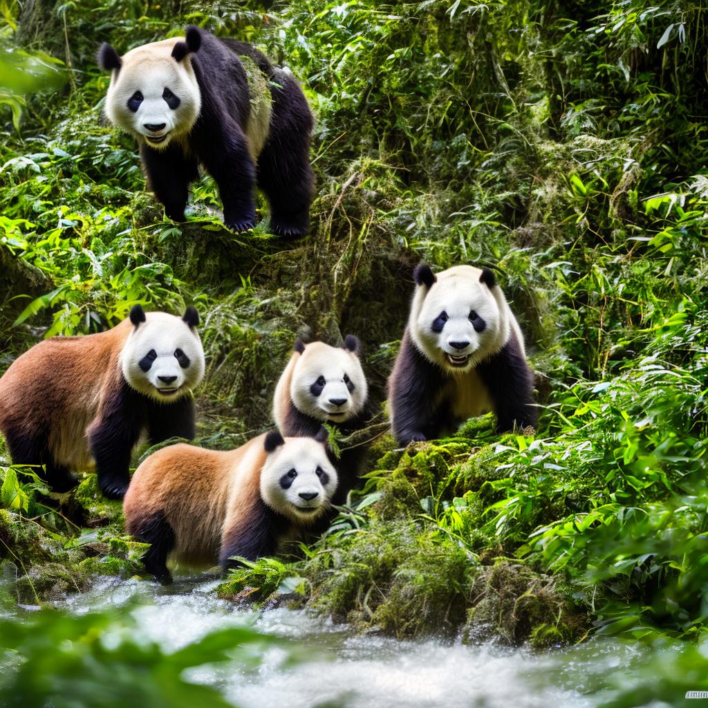 mdjrny-v4 style panda skipping through amazon jungle. pixar style up! cgi, cartoon animated hyperrealistic, full body, detailed clothing, highly detailed, cinematic lighting, stunningly beautiful, intricate, sharp focus, f/1. 8, 85mm, (centered image composition), (professionally color graded), ((bright soft diffused light)), volumetric fog, trending on instagram, trending on tumblr, HDR 4K, 8K