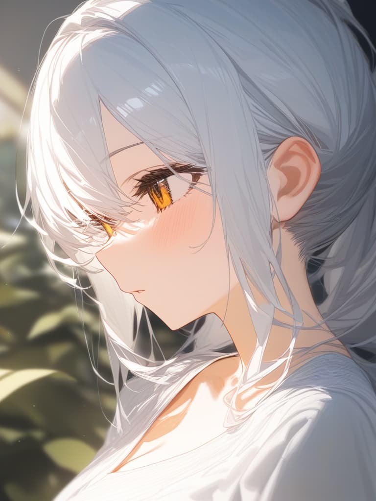  e cup, white hair, yellow eyes, masterpiece, best quality,8k,ultra detailed,high resolution,an extremely delicate and beautiful,hyper detail