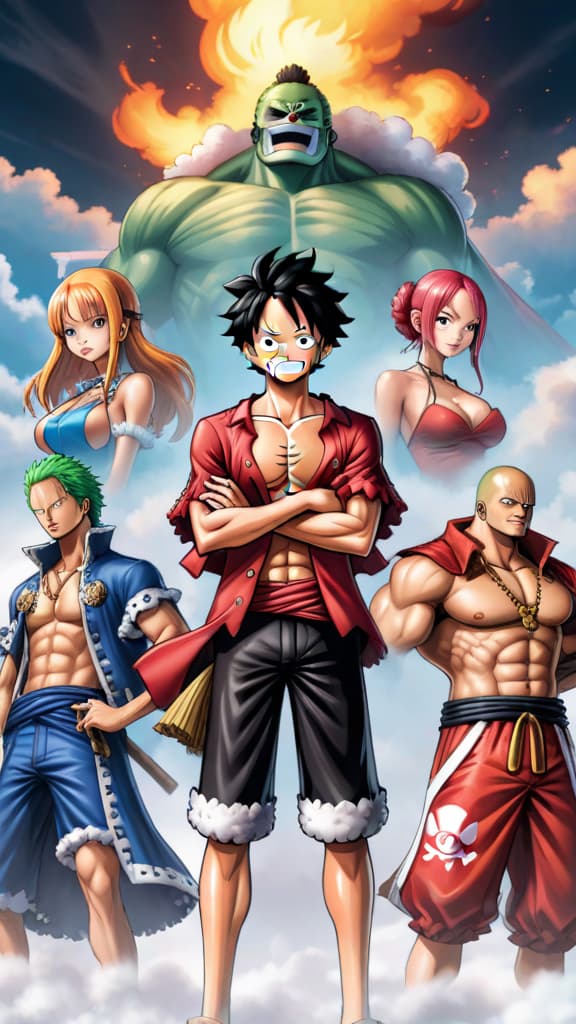  anime art of one piece characters using observation haki, sensing presence and emotions with spiritual energy, safe for work hyperrealistic, full body, detailed clothing, highly detailed, cinematic lighting, stunningly beautiful, intricate, sharp focus, f/1. 8, 85mm, (centered image composition), (professionally color graded), ((bright soft diffused light)), volumetric fog, trending on instagram, trending on tumblr, HDR 4K, 8K