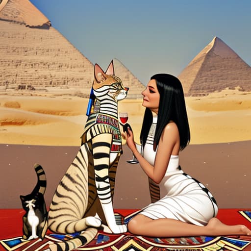  Egyptian cats and wine