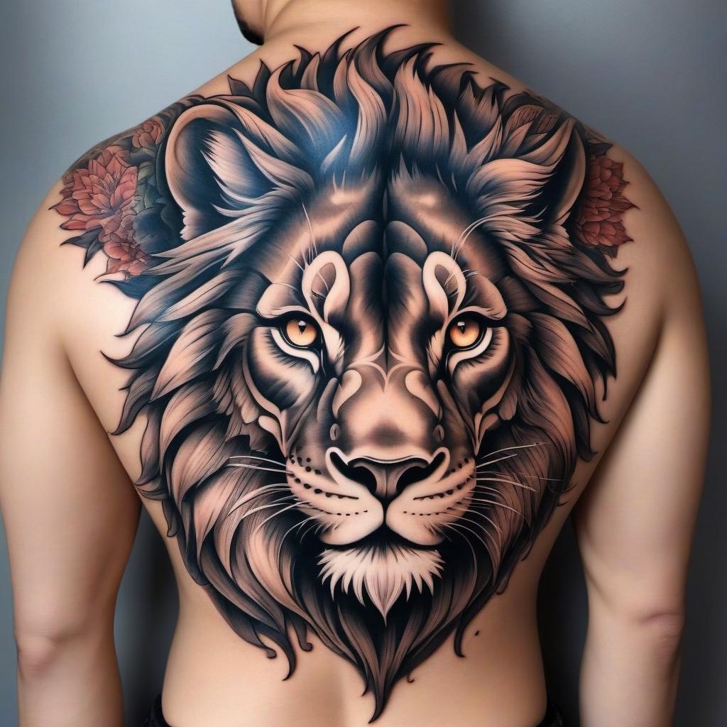  Dragon and lion tattoo