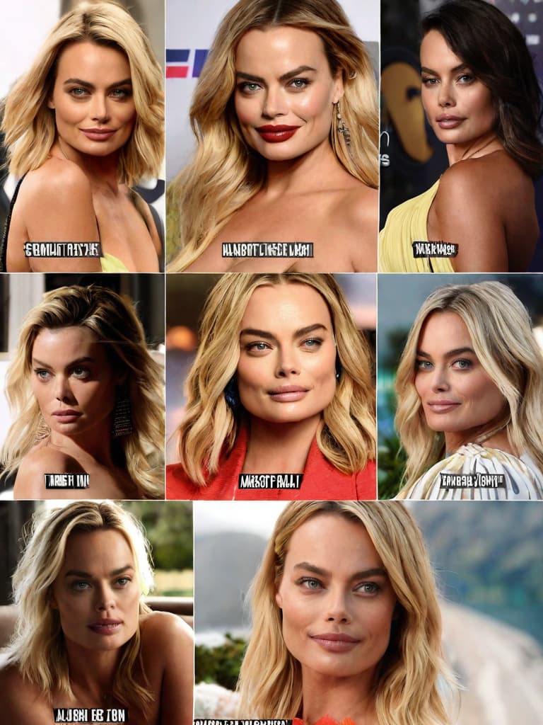  Margot Robbie, no clothes, posing in various sensual positions