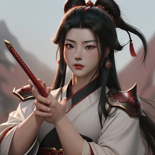  this image shows lu bu from "romance of the three kingdoms". 8k.