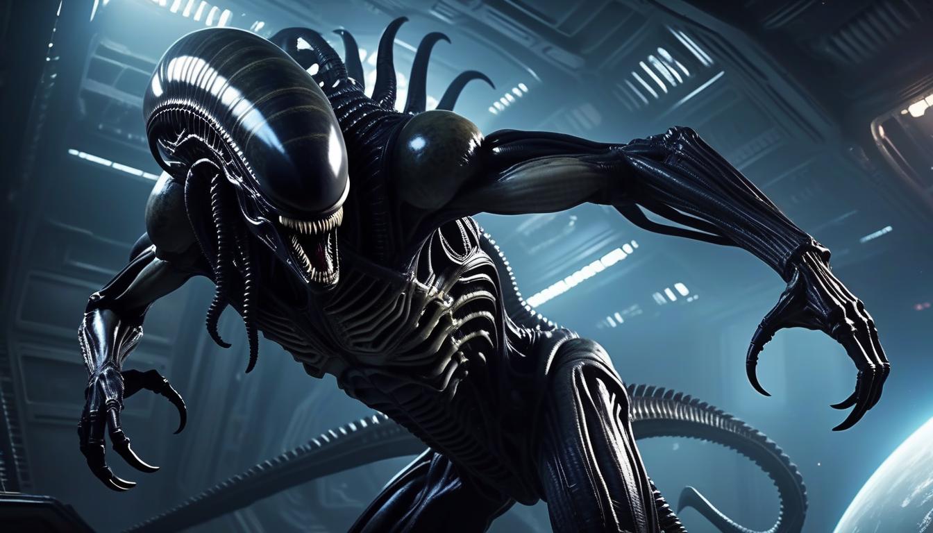  xenomorph, monster, space, realism, horror, bio, mechanics, ancient egypt