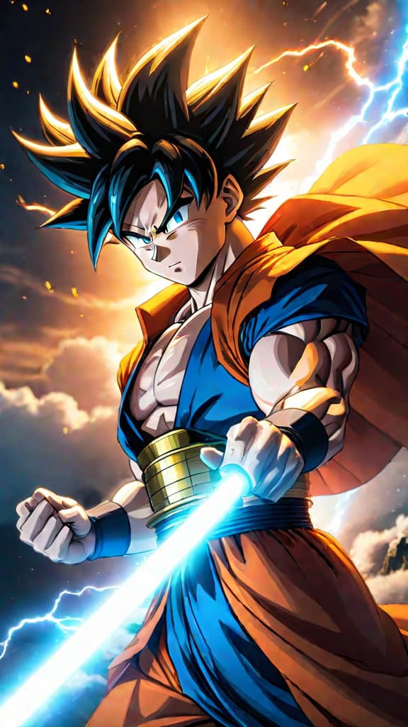  anime art: visualize harnessing 'ki' energy like goku's kamehameha a spectacular fusion of science fiction and power! hyperrealistic, full body, detailed clothing, highly detailed, cinematic lighting, stunningly beautiful, intricate, sharp focus, f/1. 8, 85mm, (centered image composition), (professionally color graded), ((bright soft diffused light)), volumetric fog, trending on instagram, trending on tumblr, HDR 4K, 8K