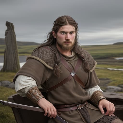  Viking Age queer brunette hunk dude face