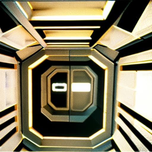  interior designs inside the original space station from the James Bond movie Moonraker (1979)designed by art director Ken Adam ,soft lightning, 8k