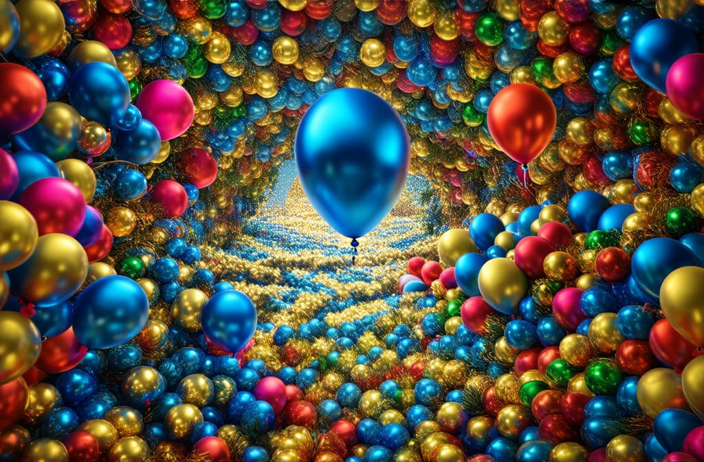  epic realistic, hyperdetailed, (cycles render:1.3), caustics, (glossy:0.58), (artstation:0.82),beautiful festive background with colorful balloons ar 3:2