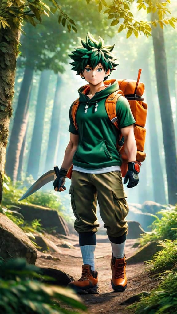  anime art: deku's evolving quirk legacy with one for all, unlocking hidden powers beyond strength. hyperrealistic, full body, detailed clothing, highly detailed, cinematic lighting, stunningly beautiful, intricate, sharp focus, f/1. 8, 85mm, (centered image composition), (professionally color graded), ((bright soft diffused light)), volumetric fog, trending on instagram, trending on tumblr, HDR 4K, 8K