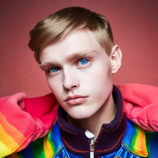 portrait+ style Russian LGBT queer twink blonde hunk dude face