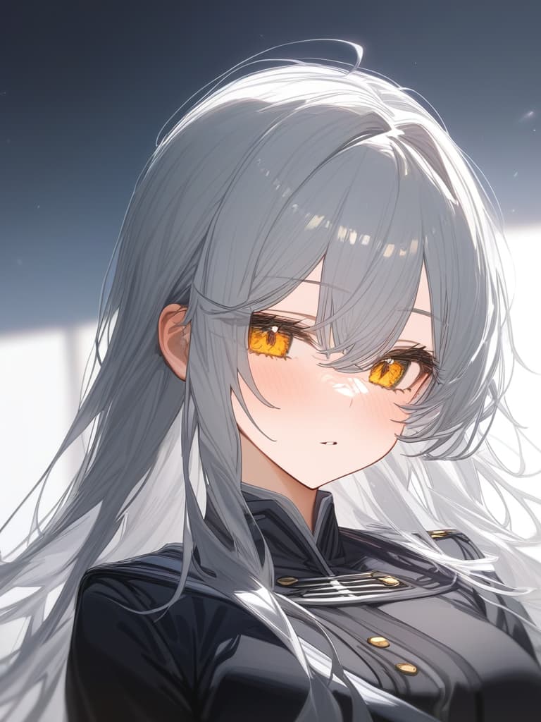  gray hair, yellow eyes, masterpiece, best quality,8k,ultra detailed,high resolution,an extremely delicate and beautiful,hyper detail