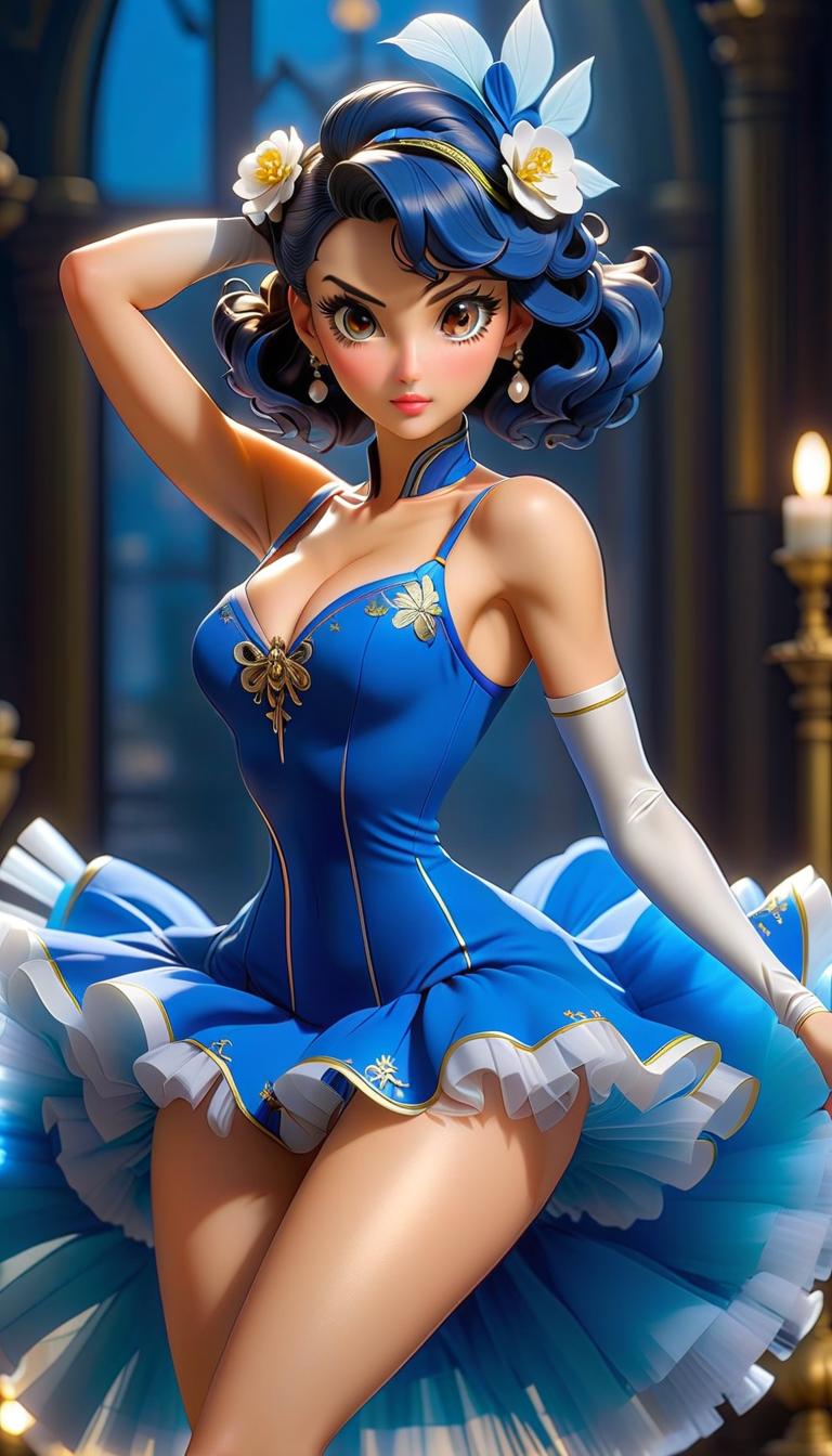  anime artwork Полностью голая , porcelain statuette in ultramarine color of a with an elegant figure in dance, огромная голая грудь, spicy pose , a ballerina in various dance poses, in a short transparent tutu with muscular pumped legs, a small bust and a neat , fantastically, romantically, dynamically, sensually, aesthetically.picturesque, oil.faberge style. . anime style, key visual, vint, studio anime, highly detailed, sticker hyperrealistic, full body, detailed clothing, highly detailed, cinematic lighting, stunningly beautiful, intricate, sharp focus, f/1. 8, 85mm, (centered image composition), (professionally color graded), ((bright soft diffused light)), volumetric fog, trending on instagram, trending on tumblr, HDR 4K, 8K