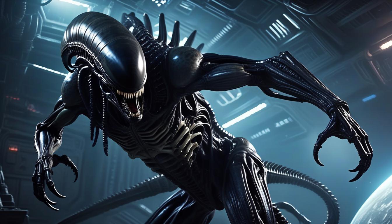  xenomorph, monster, space, realism, horror, bio, mechanics, ancient egypt