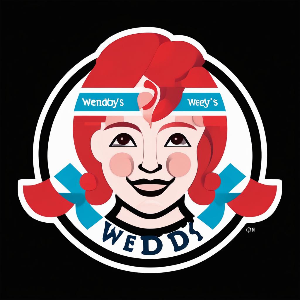  wendys logo in cubism art style but still look like wendy's logo