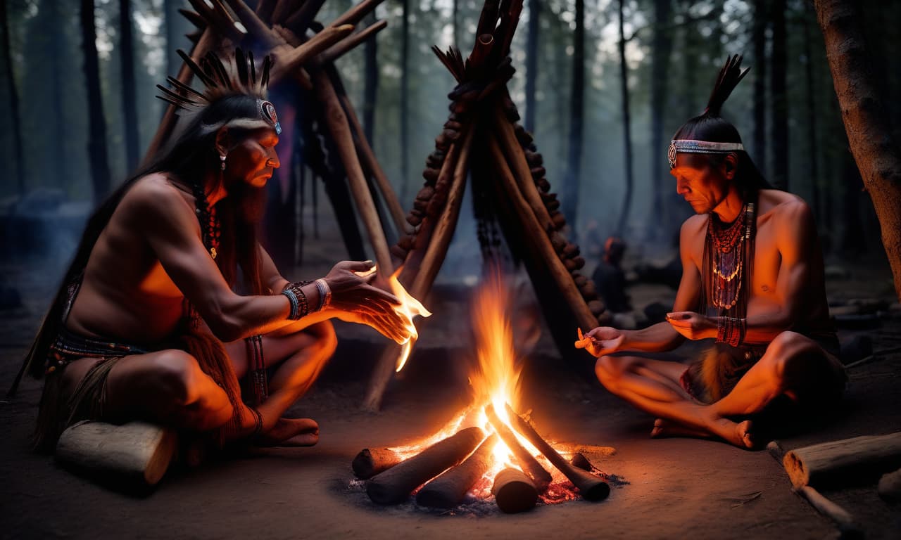  shamanic rite near the fire