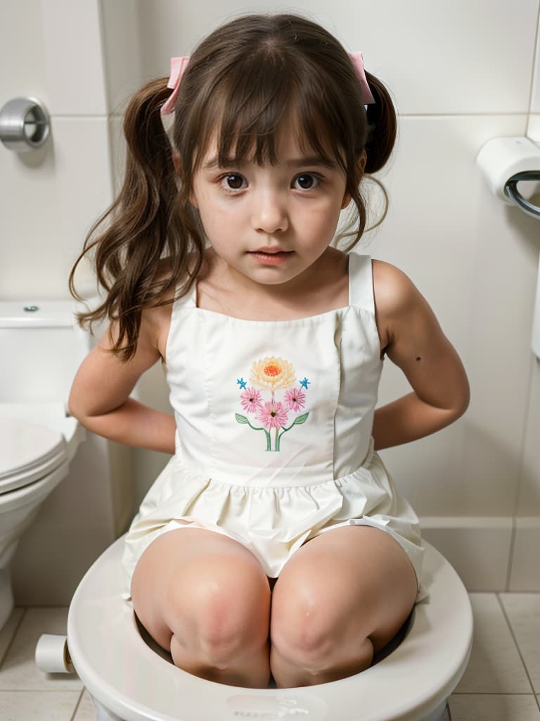  girl in poo, first grader, toilet, masterpiece, best quality,8k,ultra detailed,high resolution,an extremely delicate and beautiful,hyper detail