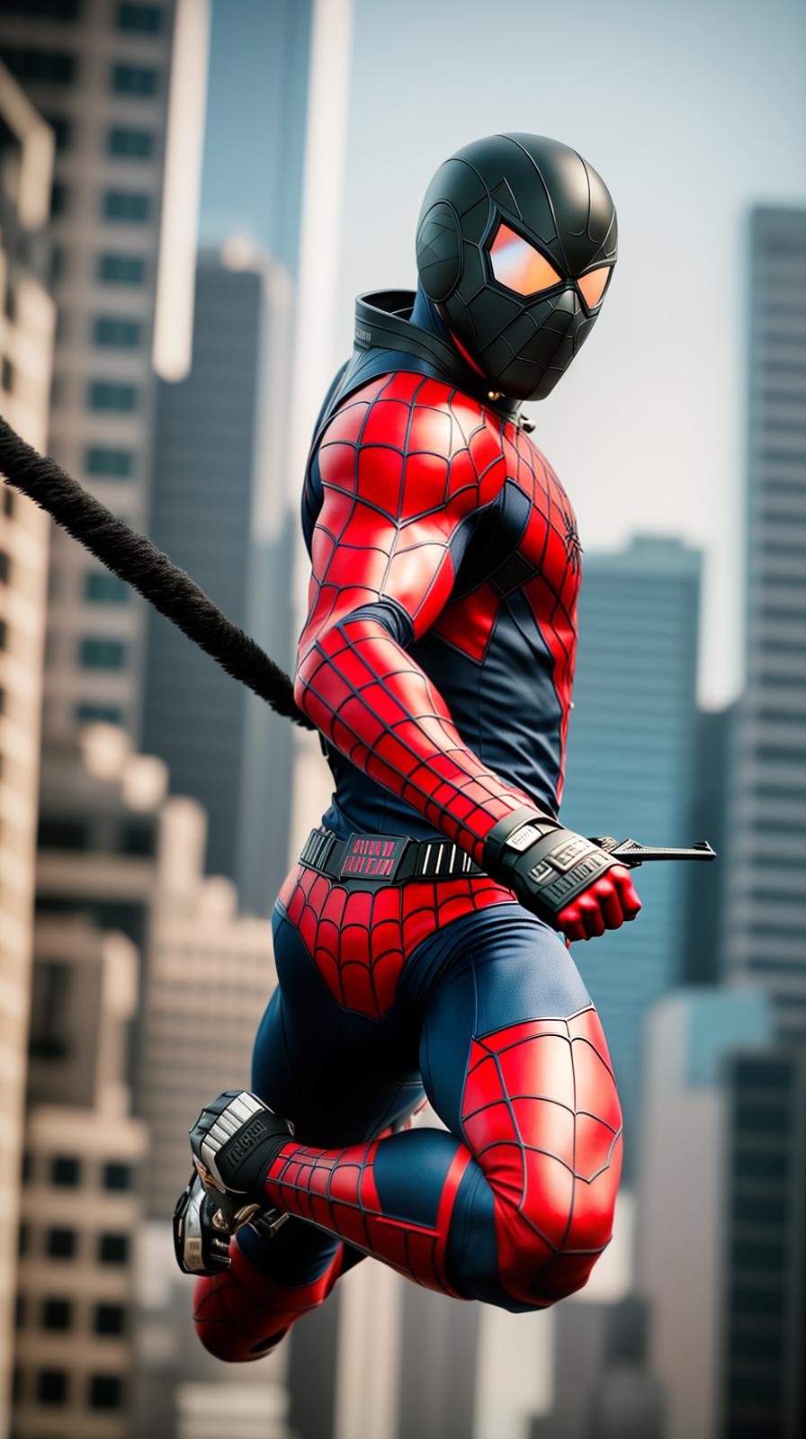  ultra high res, (photorealistic:1.4), raw photo, (realistic face), realistic eyes, (realistic skin), ((((masterpiece)))), best quality, very high resolution, ultra detailed, in frame, muscular, spider, hero, strong physique, superhero, powerful, arachnid, agile, intimidating, determined, action pose, costume, mask, web shooter, adrenaline pumping, boundaries pushing, fearless, brave, vigilant, high flying, unedited dslr photography, sharp focus, unreal engine 5, octane render, redshift, ((cinematic lighting)), f/1.4, iso 200, 1/160s, 8k, raw, unedited, in frame