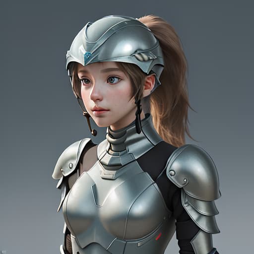  "girl, humanity, putting on a biological armor, shell, fully enclosed helmet, (solo: 1.5), dynamic, best quality, masterpiece, c4d, ponytail."