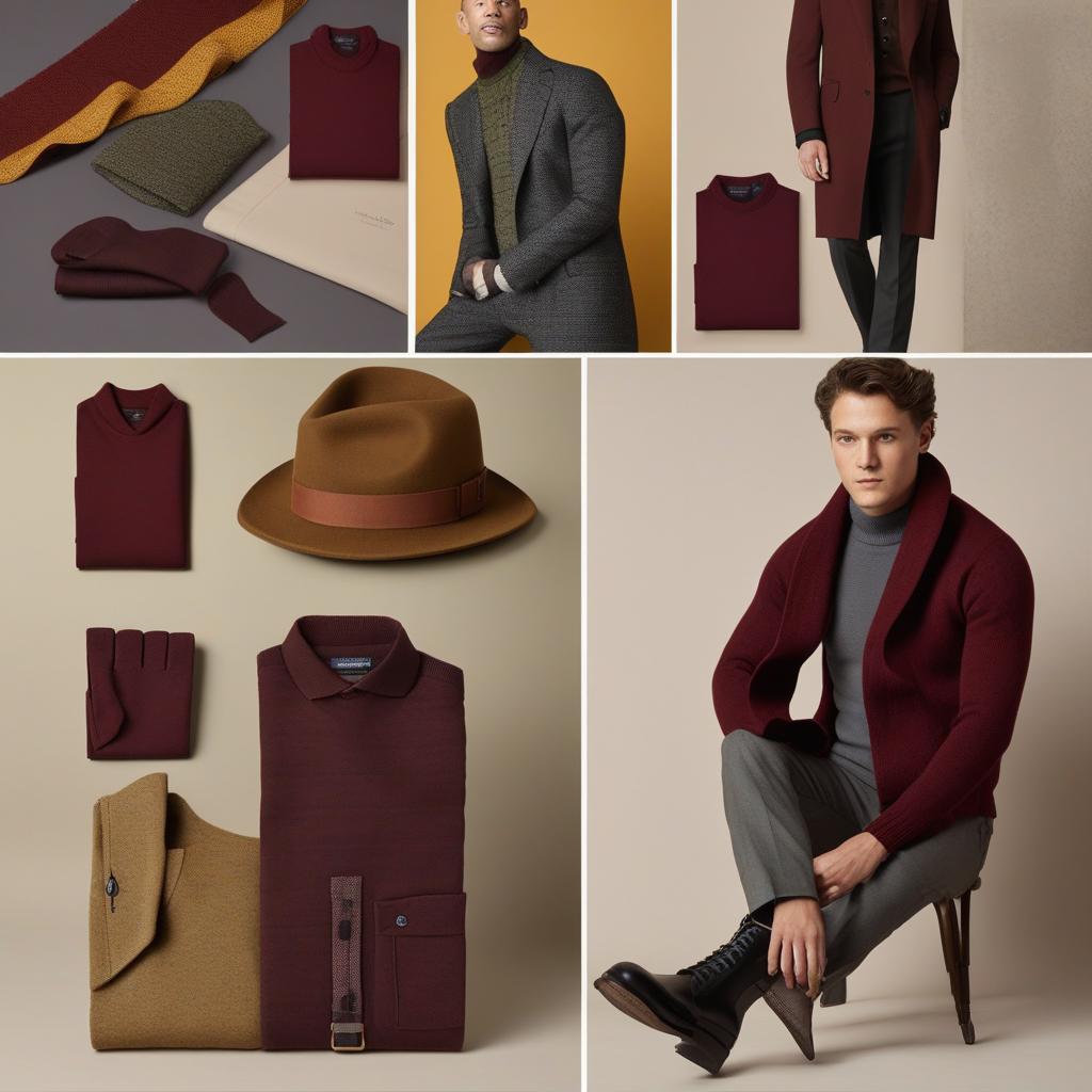  masterpiece, best quality,a man with 1. Shirt: Deep Burgundy (#800020) 2. Sweater or Sweater Vest: Camel (#C19A6B) 3. Jacket or Coat: Olive Green (#6B8E23) 4. Pants: Charcoal Grey (#36454F) 5. Boots: Dark Brown (#4E2A1A) 6. Scarf: Mustard Yellow (#FFDB58) 7. Hat: Rust (#B7410E) man ,