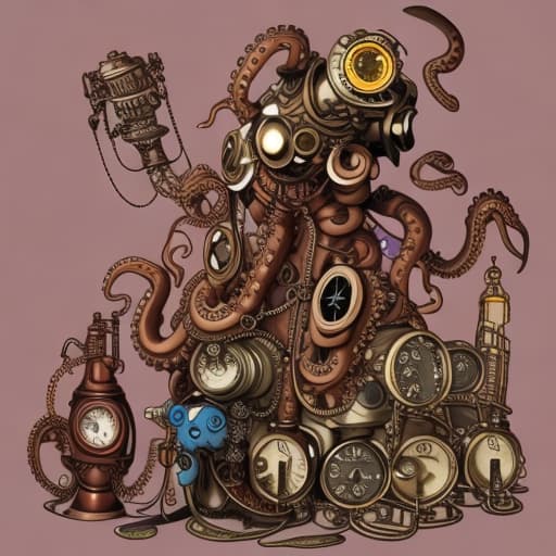  Steampunk octopus with bongs