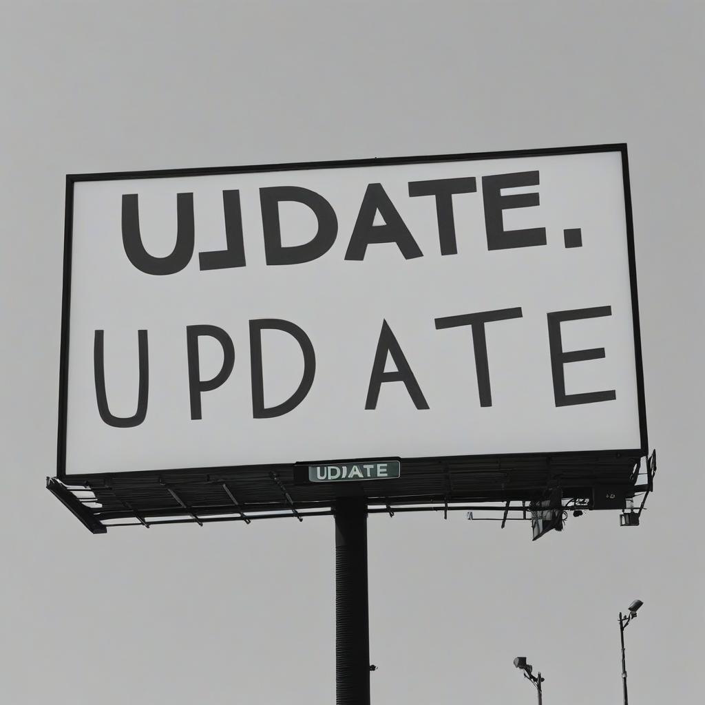  draw a billboard that says "update."