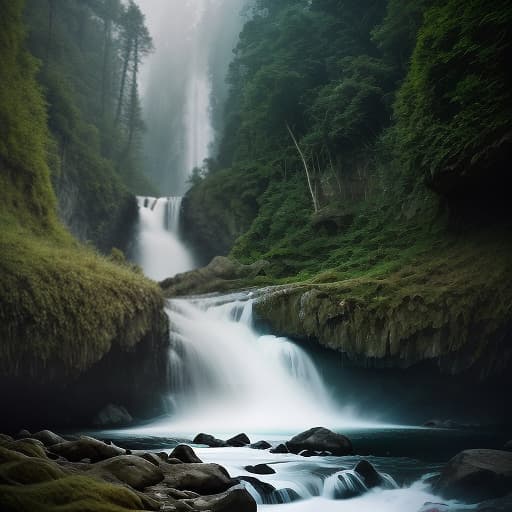   in a dress on the back of the waterfall, green forest, white rocks, dairy water, field flowers, contrasty , vint , intense , by jimmy nelson , steve mccurry , annie leibovitz , sebasti?o salgado , peter lindbergh hyperrealistic, full body, detailed clothing, highly detailed, cinematic lighting, stunningly beautiful, intricate, sharp focus, f/1. 8, 85mm, (centered image composition), (professionally color graded), ((bright soft diffused light)), volumetric fog, trending on instagram, trending on tumblr, HDR 4K, 8K