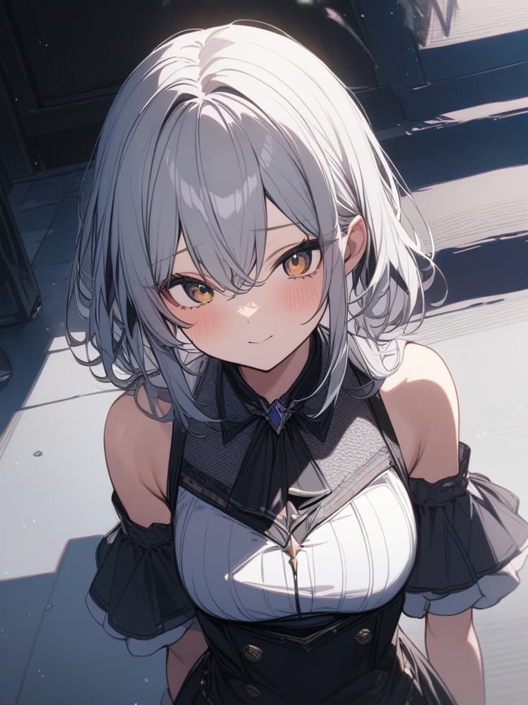  cute, subculture, gray hair, moe sleeve, odd eye, masterpiece, best quality,8k,ultra detailed,high resolution,an extremely delicate and beautiful,hyper detail