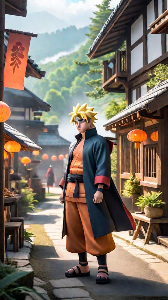  anime art jiraiya from naruto nodding thoughtfully with boruto and young naruto in the hidden leaf village hyperrealistic, full body, detailed clothing, highly detailed, cinematic lighting, stunningly beautiful, intricate, sharp focus, f/1. 8, 85mm, (centered image composition), (professionally color graded), ((bright soft diffused light)), volumetric fog, trending on instagram, trending on tumblr, HDR 4K, 8K