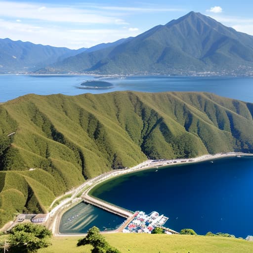  海と山　景色