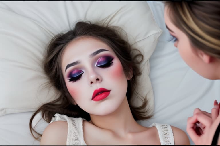  Fainted girl wearing makeup