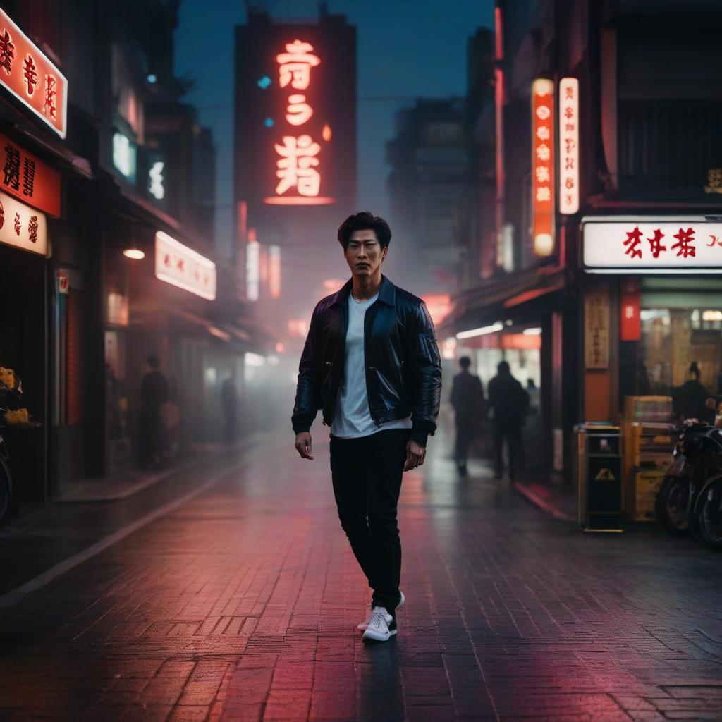  the city's dream is modern, japanese streets, lights hyperrealistic, full body, detailed clothing, highly detailed, cinematic lighting, stunningly beautiful, intricate, sharp focus, f/1. 8, 85mm, (centered image composition), (professionally color graded), ((bright soft diffused light)), volumetric fog, trending on instagram, trending on tumblr, HDR 4K, 8K