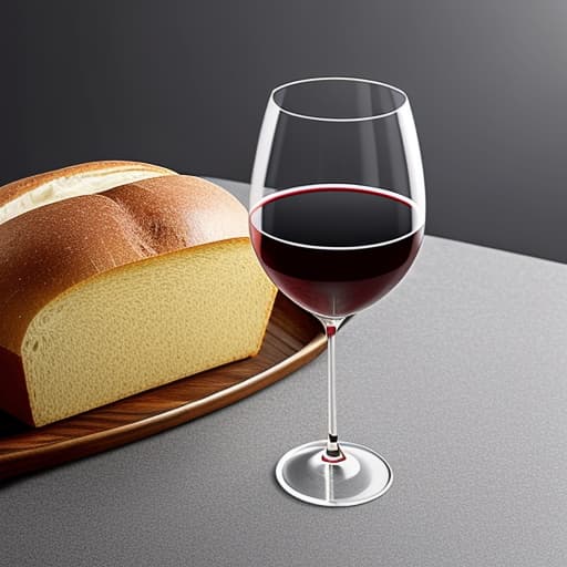  long stem wine glass with painted designs next to a loaf of unsliced halel bread hyperrealistic, full body, detailed clothing, highly detailed, cinematic lighting, stunningly beautiful, intricate, sharp focus, f/1. 8, 85mm, (centered image composition), (professionally color graded), ((bright soft diffused light)), volumetric fog, trending on instagram, trending on tumblr, HDR 4K, 8K