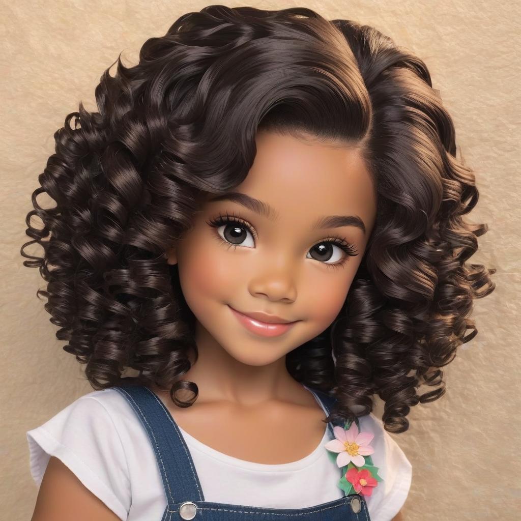  animated black curly hair mom light brown skin with her 5 kids being the boy the smallest age 4 and two girls age 6 & 8 and another daughter age 14 and the oldest boy age 16, award winning, professional, highly detailed, masterpiece