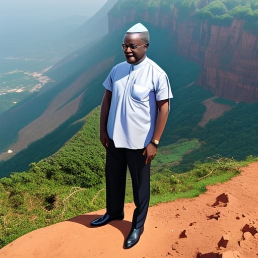  Ghana president standing on a mountain